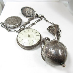 Victorian Sterling SILVER CHATELAINE With Attachments