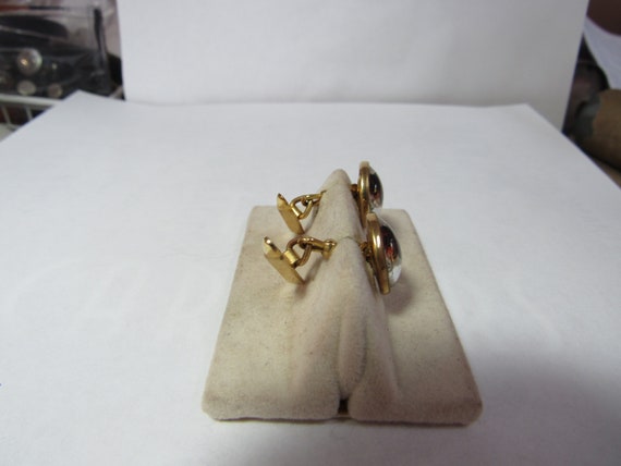 Reverse Crystal CUFF LINKS Gold filled with Dogs … - image 3