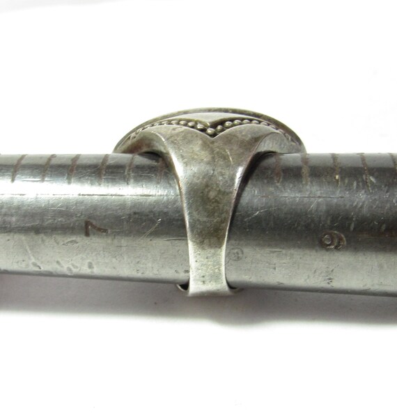 BLOW OUT / Solid Sterling SILVER Ring with Jet Bl… - image 4