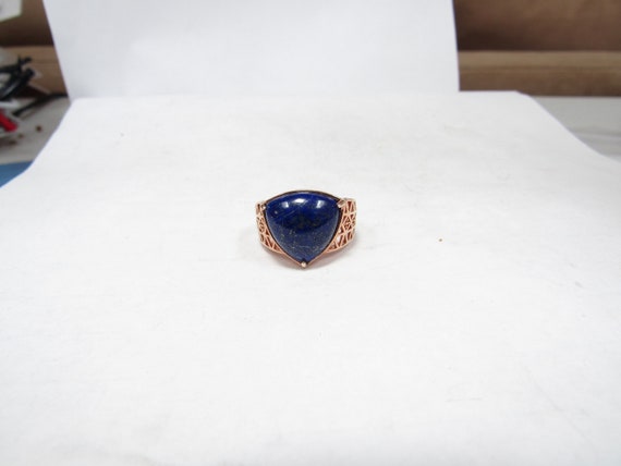 Solid Sterling SILVER Ring with Rose Gold Wash an… - image 1