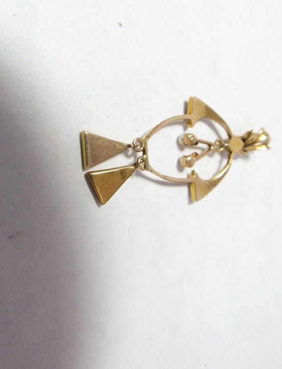 Solid Antique Victorian 18k lavalier Pendant with… - image 3