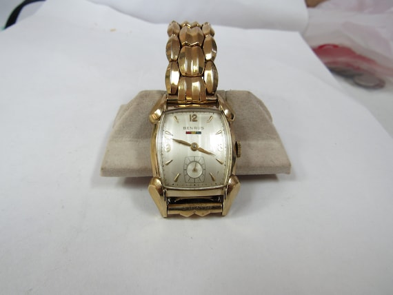 Vintage 1950S Benrus Gold Filled 17 Jewel Wrist W… - image 1