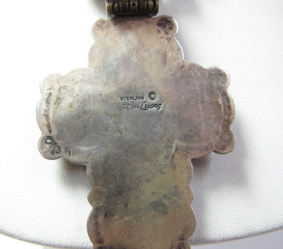 Native American Sterling SILVER Chain with Cross … - image 3