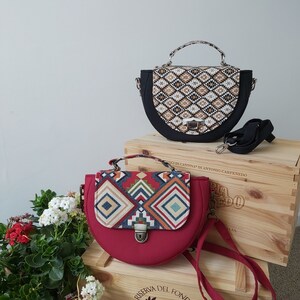 Bozena Saddle Bag / PDF Sewing Pattern / Round Crossbody Bag With a Flap / Allsewpetite image 4