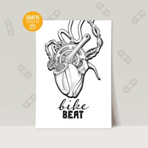 Fietskaart | Fietskaart | Verjaardagskaart | Ansichtkaart fiets | Fiets | Herenkaart | Bikerholic-kaart | Hart kaart