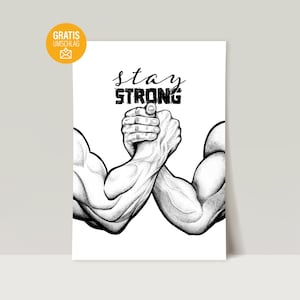 Stay Strong Card / Bleib Stark Karte / mental health Card / Männer Karte / Gute Besserung / Mutmacher / Gesundheit