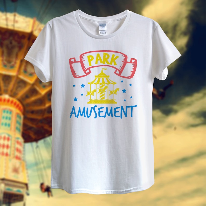 Amusement park Attractions fun roller coaster carrousel t-shirt Unisex Women