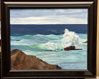 On the Rocks - 16x20 framed oil painting