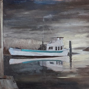 Fishing Boat - 16x20 original oil painting