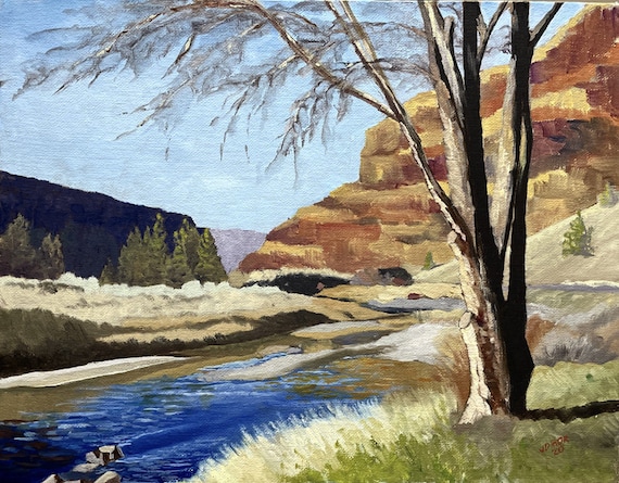 The Crooked River Oregon - 11x14 oil painting