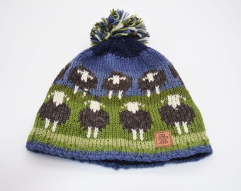 Knitted Herdwick Sheep Pure Wool Hat/Fleece Lined