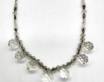 Vintage Crystal Droplet Necklace/Multifaceted