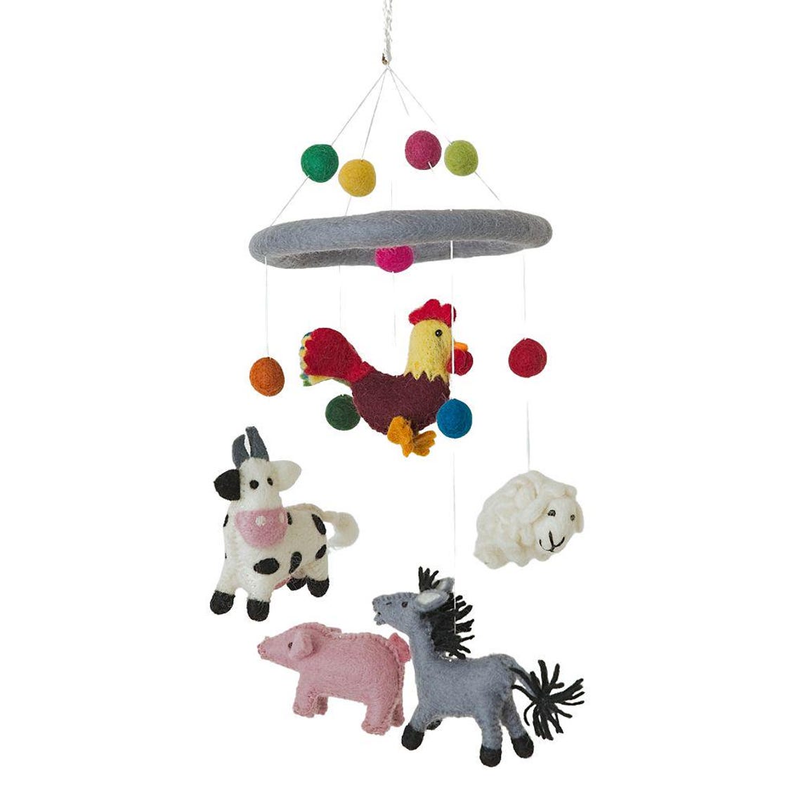 Farm Animals Mobile Hanging Decoration/handmade/wool Felt Etsy