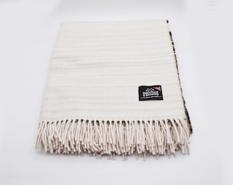Pure British New Wool Striped Throw/Blanket/Made In Yorkshire/UK