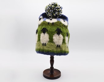 Knitted Farmyard Frolics Pure Wool Hat/Fleece Lined/Handmade
