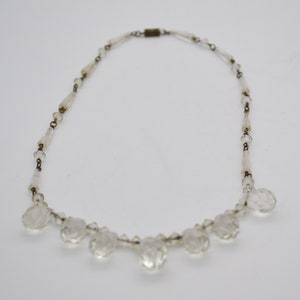 Vintage Sparkling Crystal Multi Droplet Necklace With Barrel Fastening