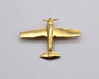 Vintage Gold Tone 1950's Aeroplane Brooch