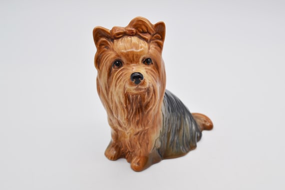 Goebel ゲーベル社 ヨークシャーテリア 犬 陶器 置物 ダークグレー 犬 