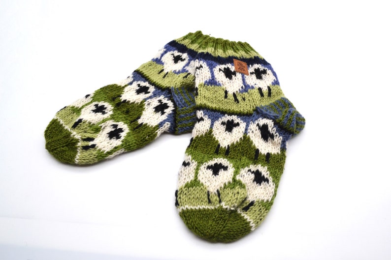Pure Wool Knitted Winter Warm Woolly Sheep Lounge/Bed Socks image 1