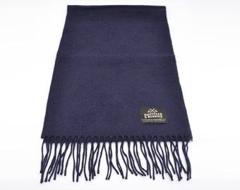 Pure Lambswool Navy Scarf/Made In UK