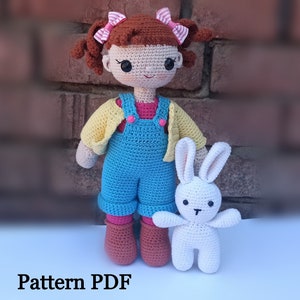 Patrón de muñeca Mia Amigurumi, patrón de muñeca de ganchillo PDF (términos en inglés de EE. UU.)