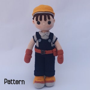 Crochet Pattern For Boy Doll, Crochet Engineer Pattern, Amigurumi Carpenter Doll Pattern, PDF English(US Terms)
