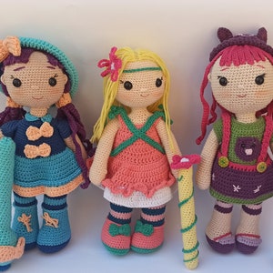 PATTERN BUNDLE/ Crochet Lavender, Hazel and Posie Dolls Pattern/ Amigurumi Dolls Pattern PDF( English Us terms)