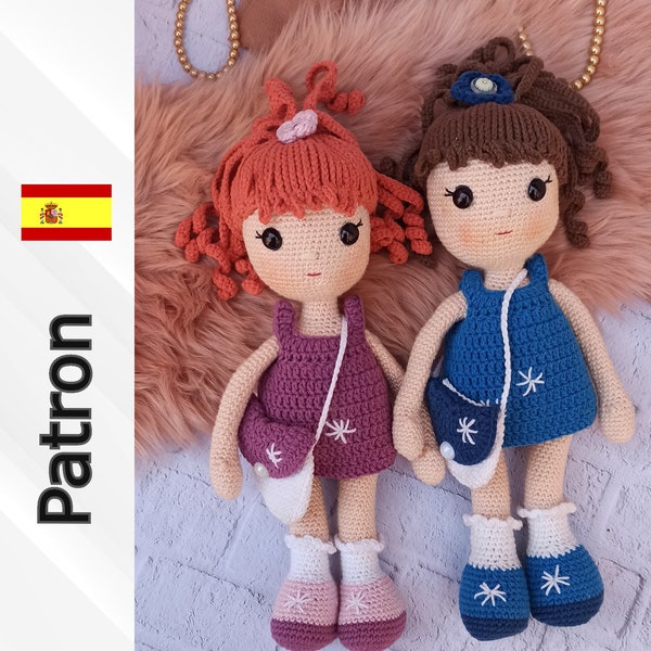 Patrón de muñeca Princesa amigurumi, Patrón de muñeca de ganchillo, Patrón en Español de ganchillo,  PDF tutorial crochet Doll