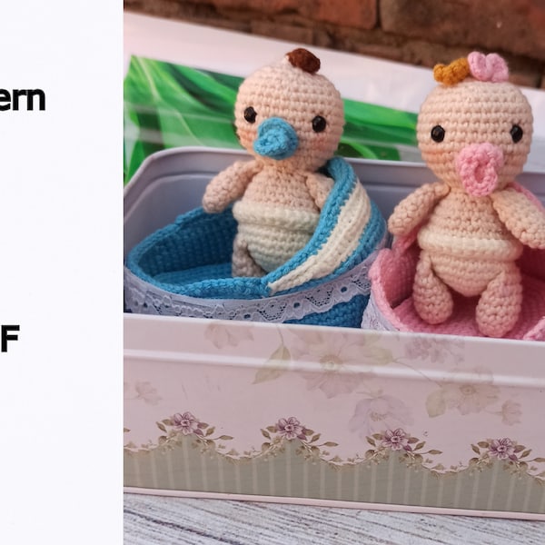 Crochet Baby Doll Pattern, Newborn Baby Dolls in Baby Stroller, Digital PDF File