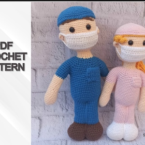 Crochet doctor pattern, Nurse doll, amigurumi pattern, frontline heroes- PDF crochet pattern( English)