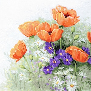 Luca-S / B2368 Poppies, © John Williams / Cross Stitch Kit