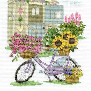 DMC / BK1549 Flowery Bicycle, Designed by Jane Prutton / Cross Stitch Kit