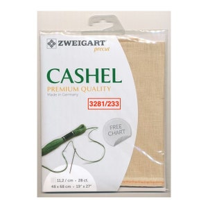 Zweigart / 35Ct (14 St/cm) Vorgeschnittener Stoff Cashel 28Ct, 3281, 48x68cm / 19" x 27", Farbe: 233