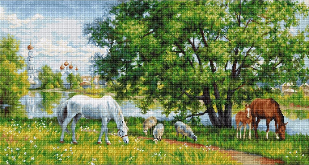 Luca-s / B541 Pastoral, © Elena Samarskaya / Cross Stitch Kit - Etsy