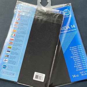RTO / Pre-cut Needlework Fabric Aida 14 Count Black 39x45cm 100% Cotton / AIDA14-095