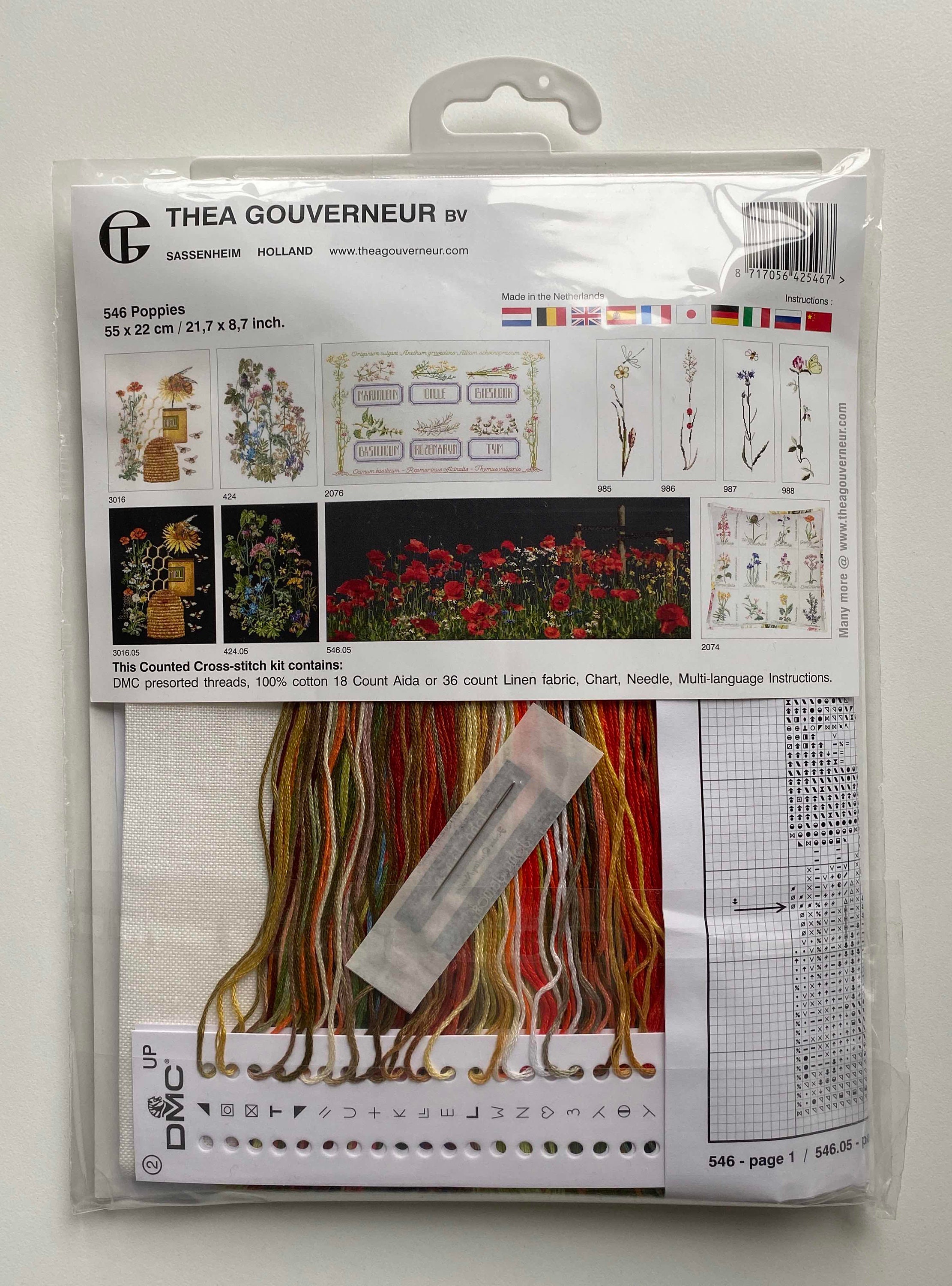 Coquelicots Poppies 546 Aida Thea Gouverneur - BRODERIE DU MONDE