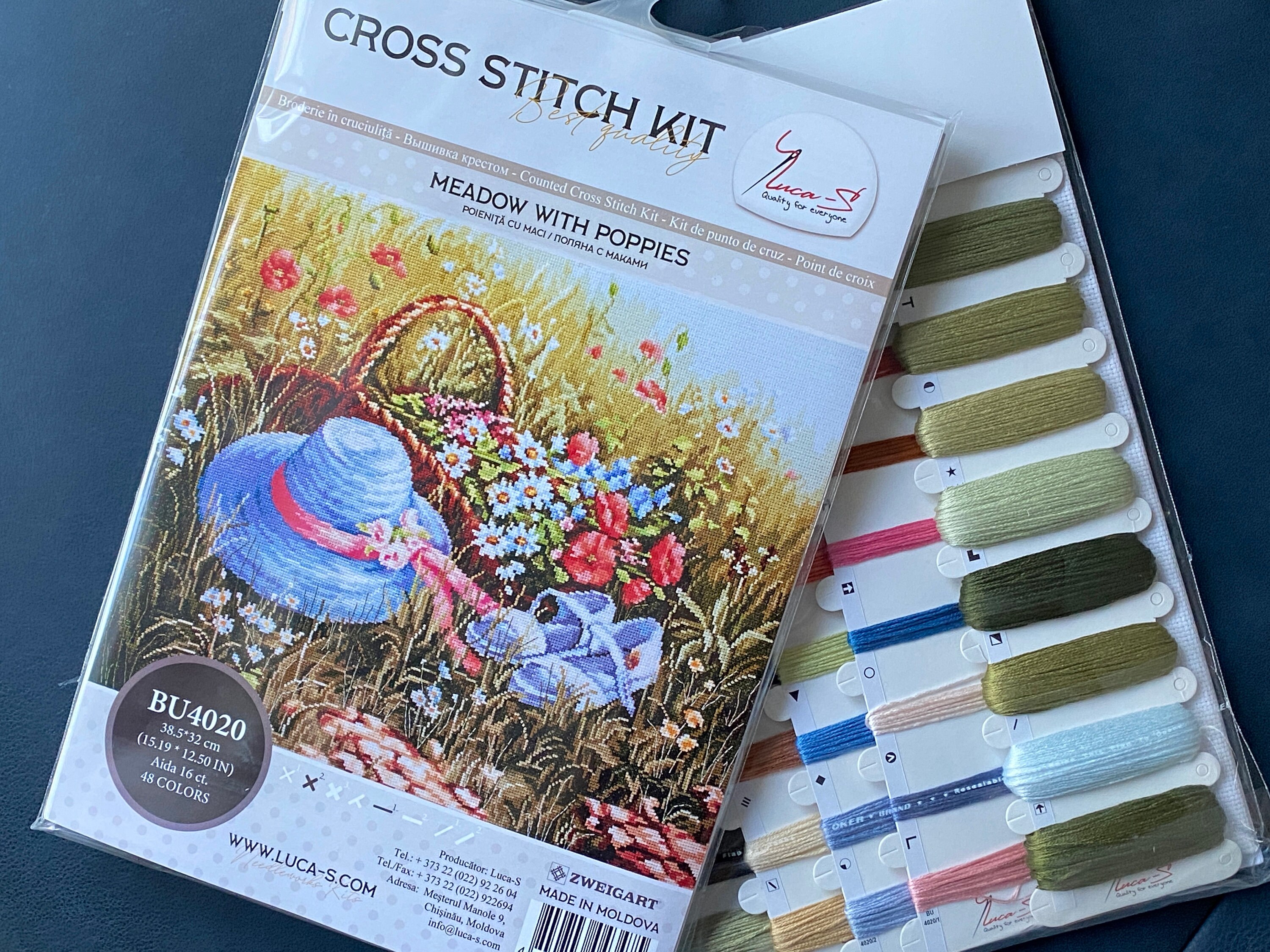 Luca-s / BU4020 Meadow With Poppies / Cross Stitch Kit - Etsy