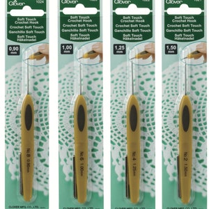 Clover / Soft Touch Crochet Hook (0.90-1.00-1.25-1.50 mm)