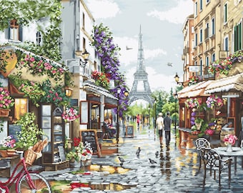 Luca-S / B2365 Paris in Flowers, © Richard Macneil / Cross Stitch Kit