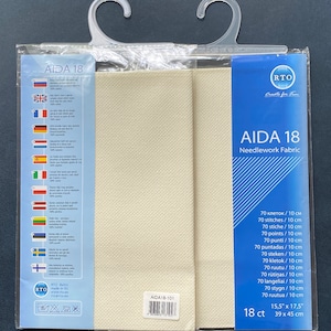 RTO / voorgesneden handwerk stof Aida 18 Count Light Ecru (101) 39x45cm 100% Katoen / AIDA18-101