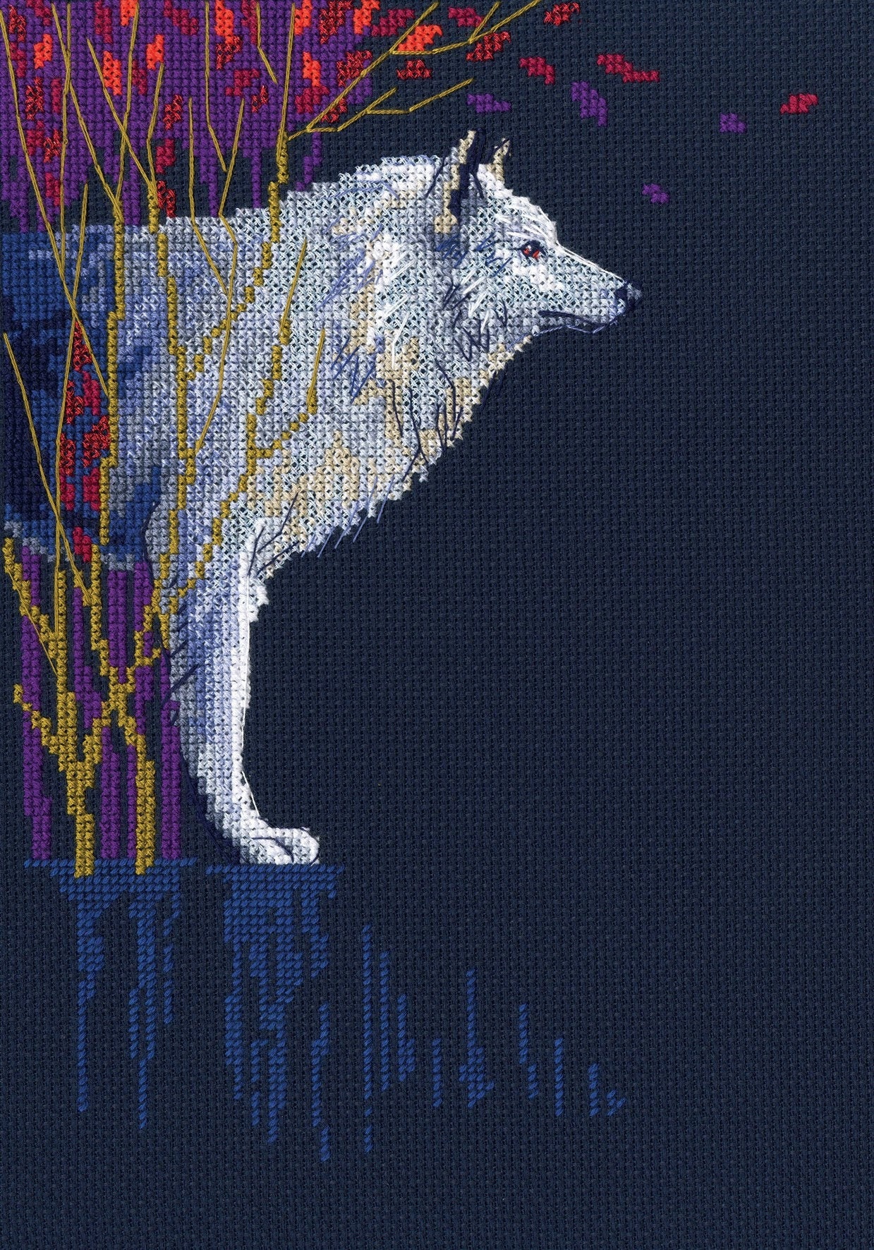 RTO Kreuzstichset „Wolfsführer“ – 17x24,55 Cm, Aida 14 Stoff, Inkl. Garn, Nadel & Anleitung
