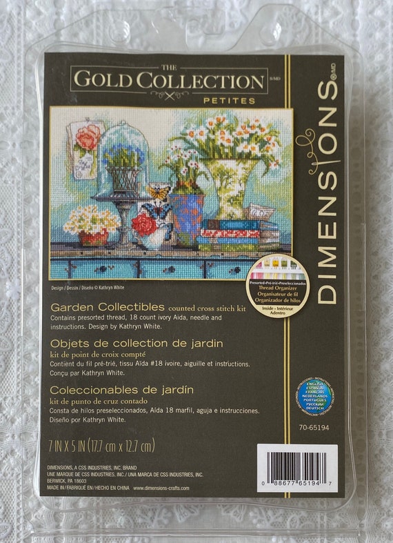 Dimensions / 70-65194 Garden Collectibles, Gold Collection / Cross Stitch  Kit - Etsy