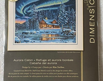 Dimensions Gold Kreuzstich-Set 'Aurora Cabin' – Für Fortgeschrittene Mit 16er Aida