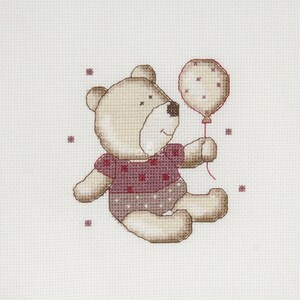 DMC / Teddydou Playing with Balloon, BK1633 / Cross Stitch Mini Kit (Brand New)