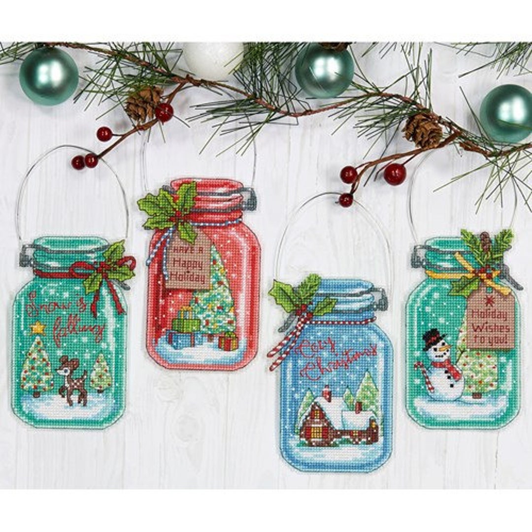 Dimensions / 70-08964 Christmas Jar Ornaments / Cross Stitch Kit