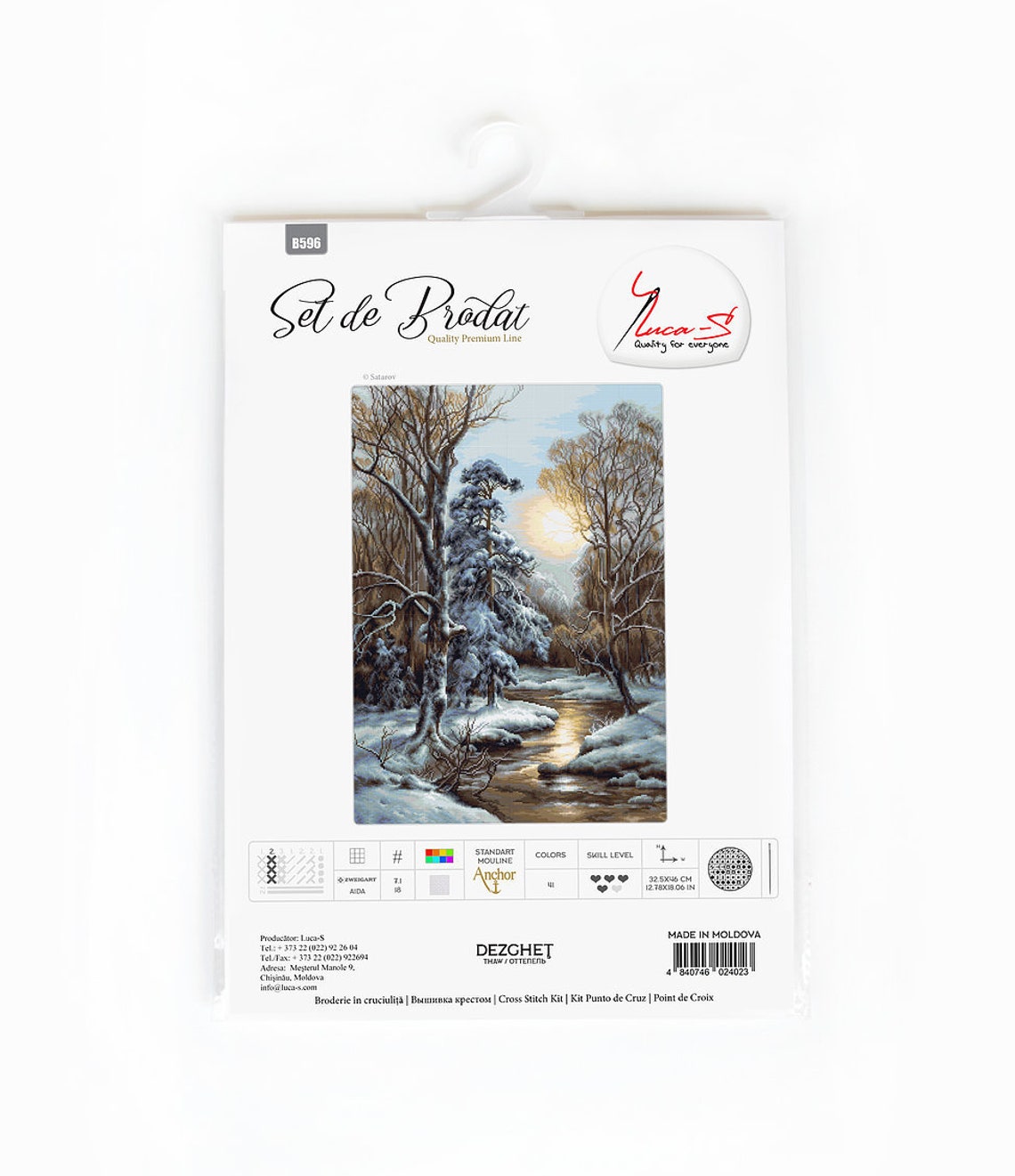 Luca-S Kreuzstich-Set 'Auftauen' – 46x32,5 Cm, Mit Anchor-Garn & Zweigart-Stoff, 41 Farben