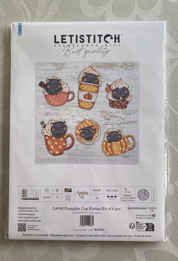 Letistitch Kreuzstich-Set 'Pink Rosen' – 30x30 Cm, Mit Stoff, Garn & Anleitung