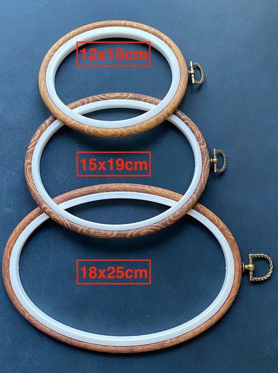 10x15cm - 15x19cm - 18x25cm Oval Imitation Wood Display Frame