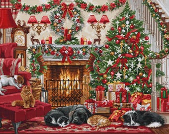 Luca-S Gold Collection / BU5041 Cosy Fireplace / Cross Stitch Kit