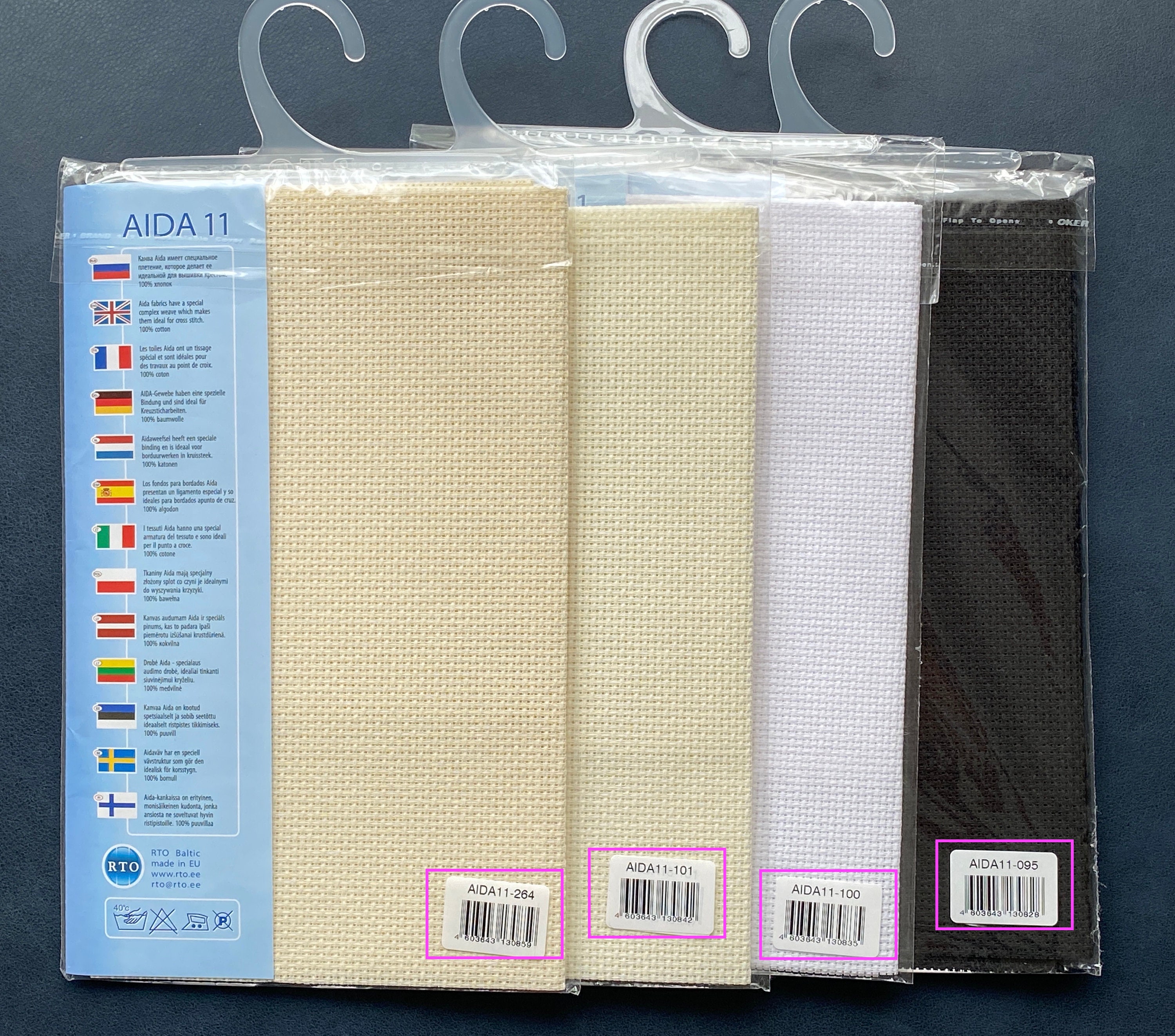 RTO / Pre-cut Needlework Fabric Aida 11 Count Black 39x45cm 100